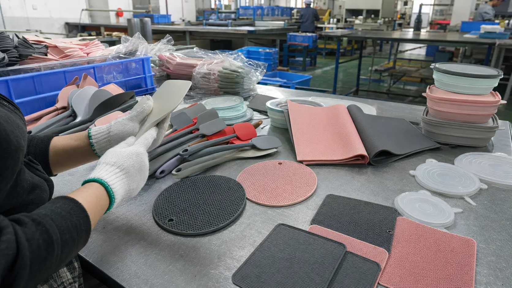 kitchen silicone products in production scene