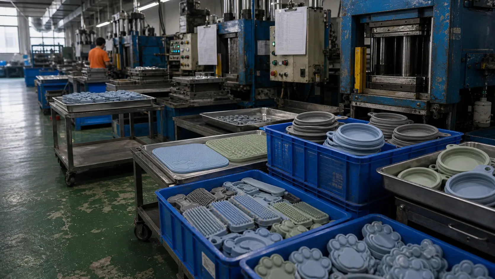 Pet silicone products in factory setting
