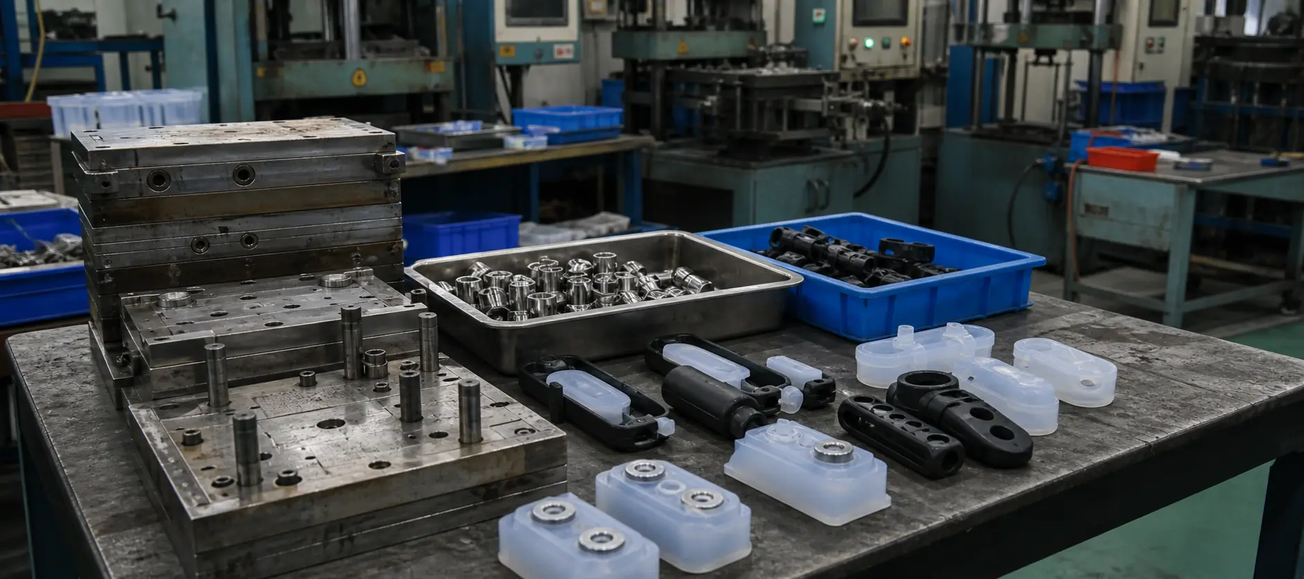 silicone overmolding insert preparation area