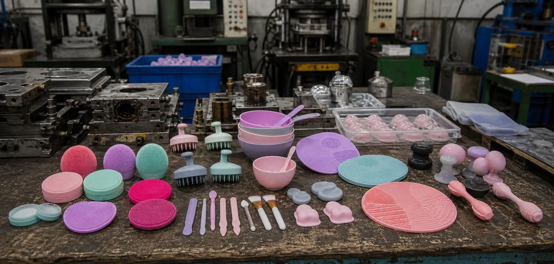 beauty and personal care silicone products in factory