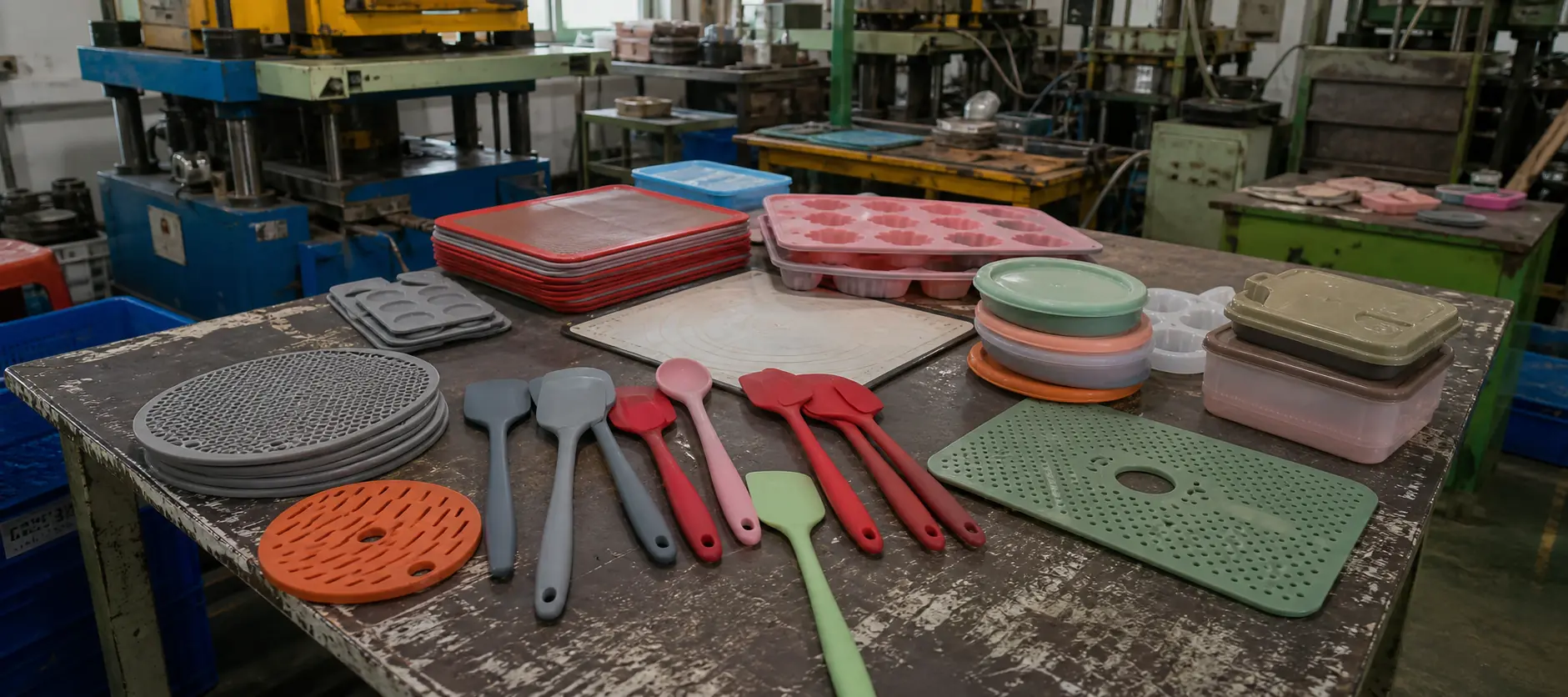 kitchen and household silicone products in factory