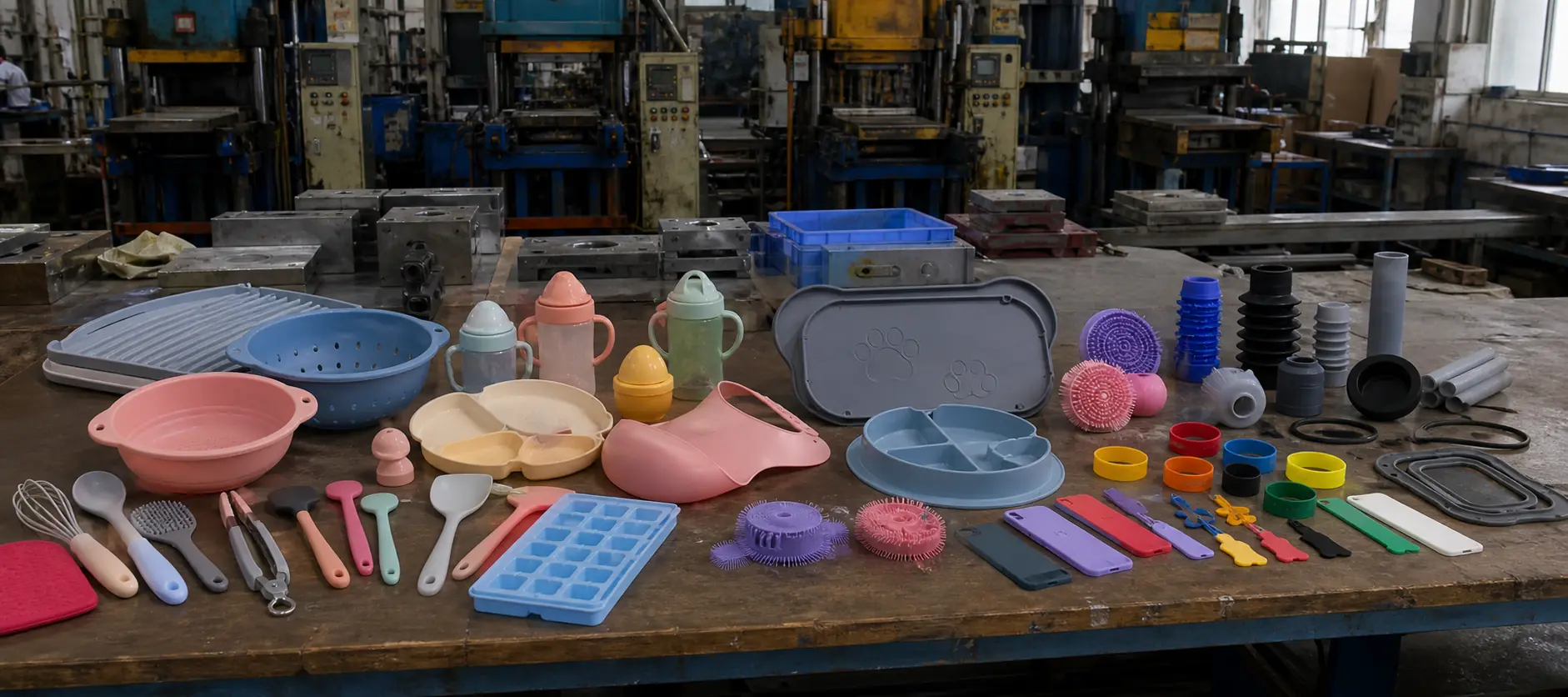 silicone product categories in production workshop