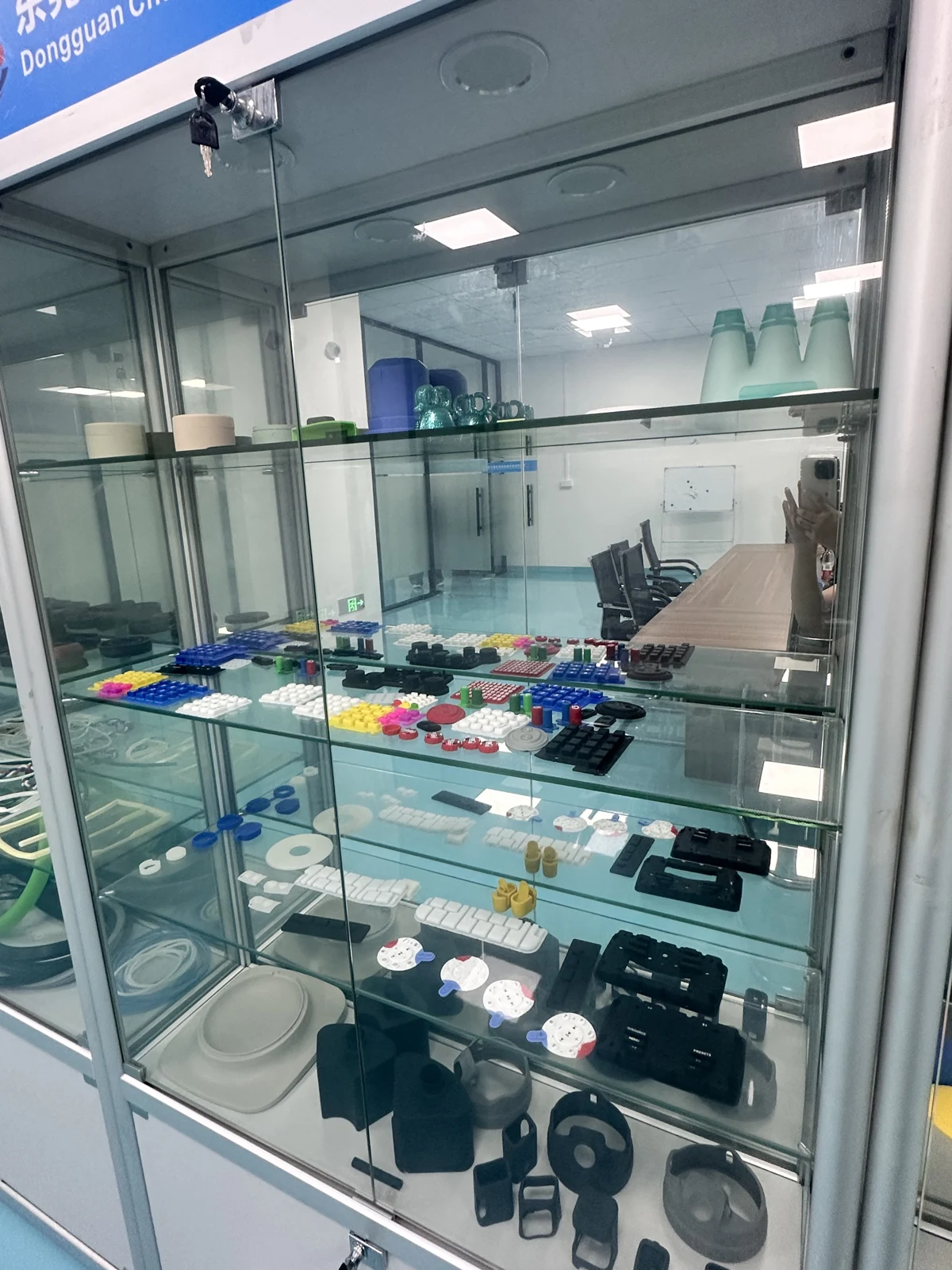 Silicone products in the factory sample showroom