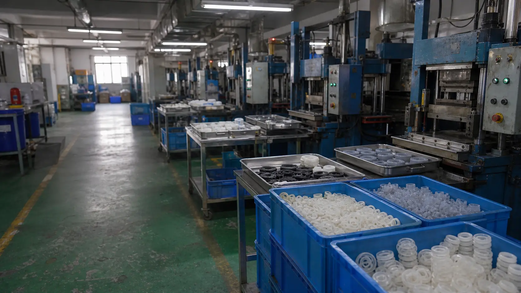 Real silicone batches in workshop